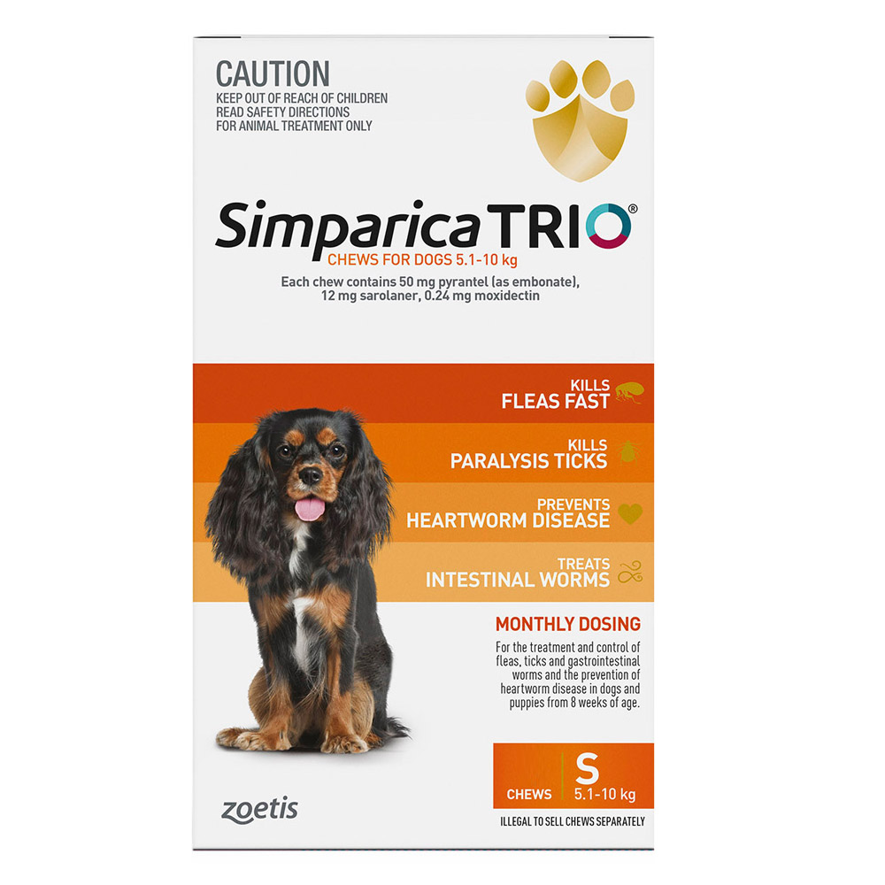 Simparica Trio Orange for Small Dogs | Flea + Tick + Worm Control | Black Friday Sale