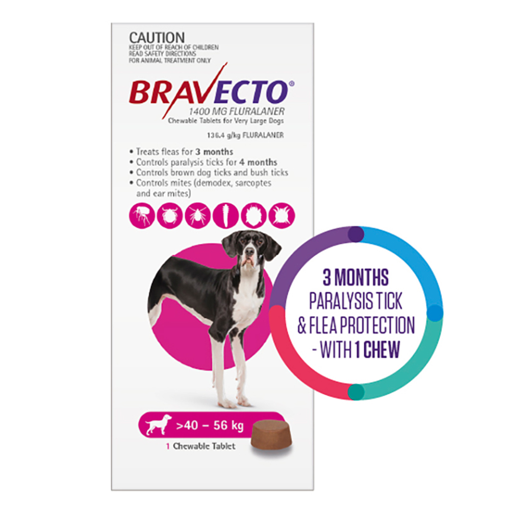 Bravecto Pink for Extra-Large Dogs | 3-Month Flea & Tick Shield | Black Friday Sale