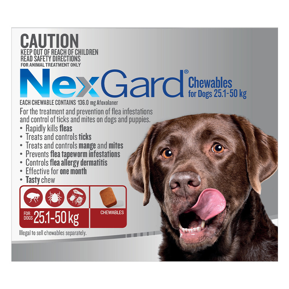 NexGard Chewables Red (25–50 kg) | Powerful Flea & Tick Protection | Black Friday Sale