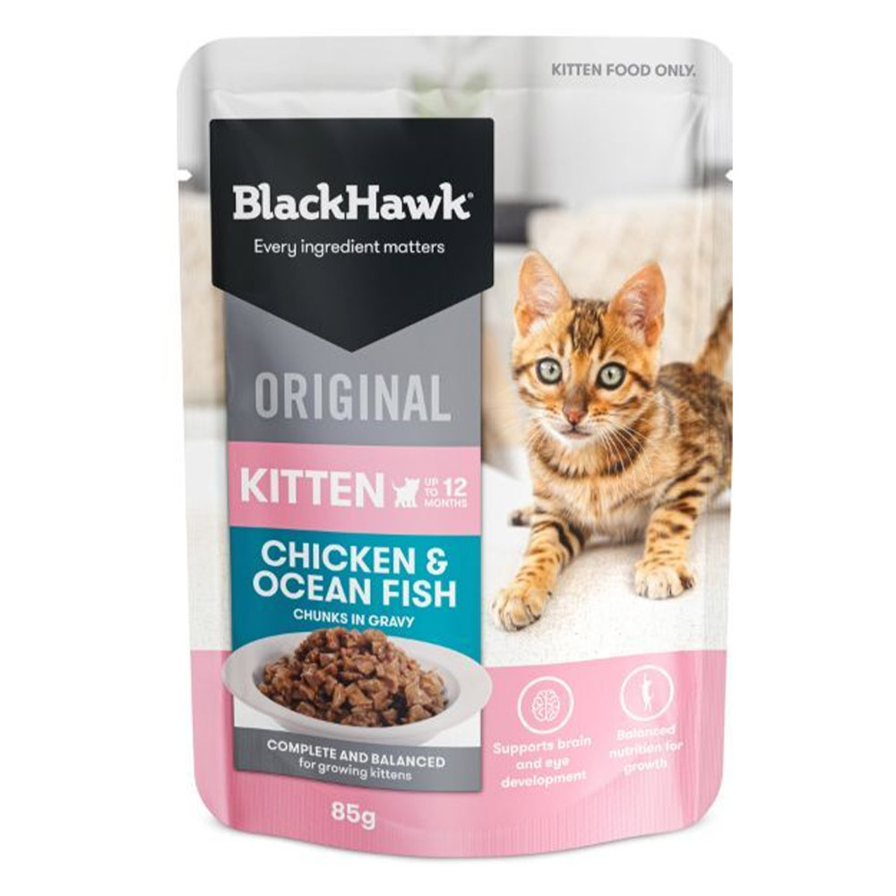 Black Hawk Kitten Chicken & Ocean Fish Chunks in Gravy