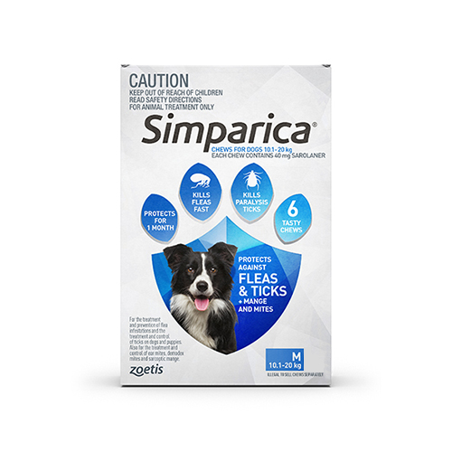 Simparica Chewables Blue for Medium Dogs | Fast Flea & Tick Defence | Black Friday Sale