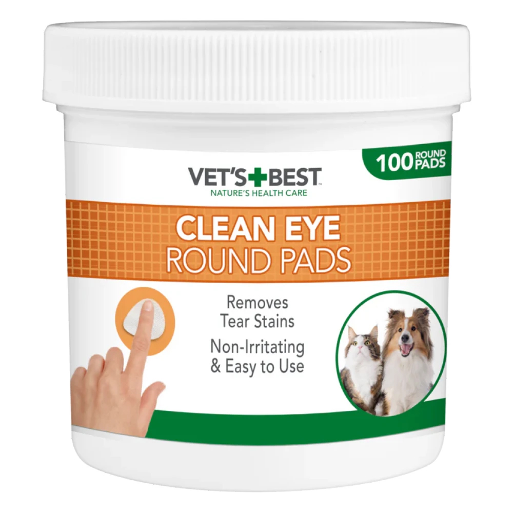 Vet’s Best Clean Eye Round Pads for Dogs & Cats | DiscountPetCare