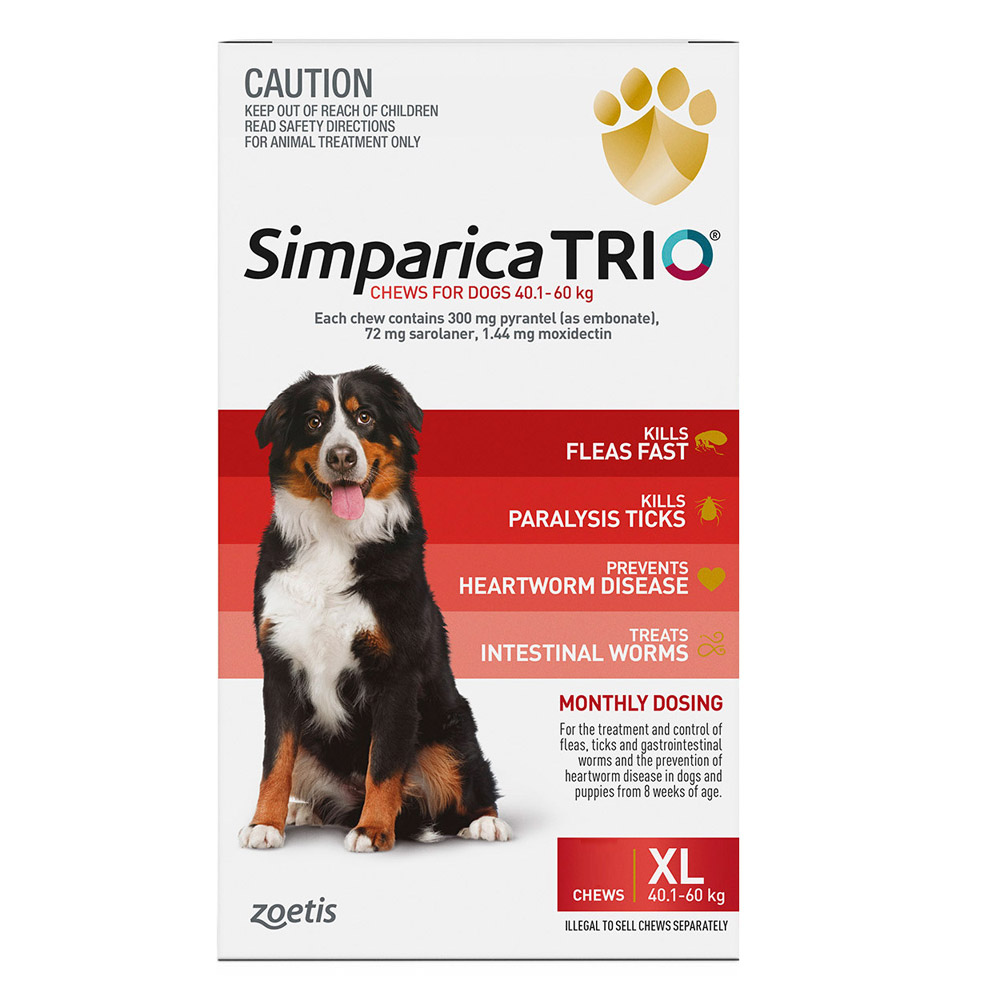 Simparica Trio Red for X-Large Dogs | Complete All-in-One Cover | Black Friday Sale