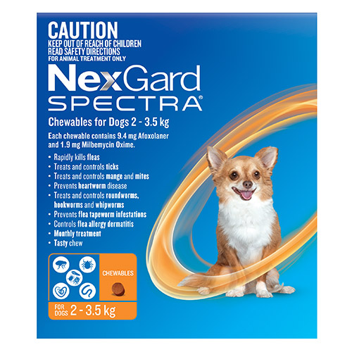 NexGard Spectra Orange for Very Small Dogs | All-in-One Protection | Black Friday Sale
