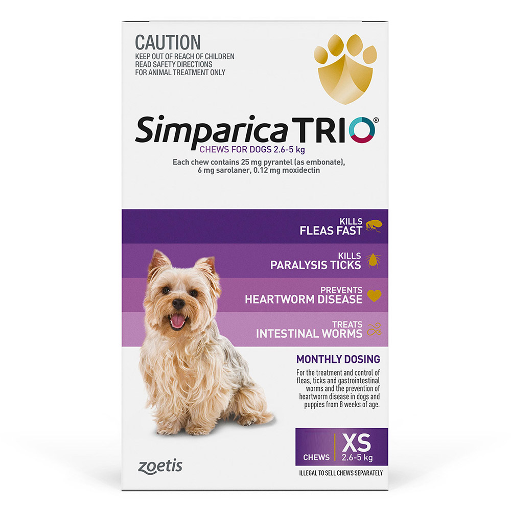 Simparica Trio Purple for X-Small Dogs | All-in-One Parasite Defence | Black Friday Sale