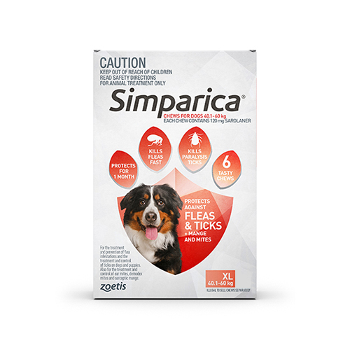Simparica Chewables Red for X-Large Dogs | Effective Flea & Tick Control | Black Friday Sale