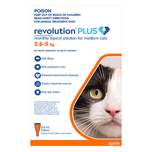 Revolution Plus Orange for Medium Cats | 6-in-1 Parasite Protection | Black Friday Sale