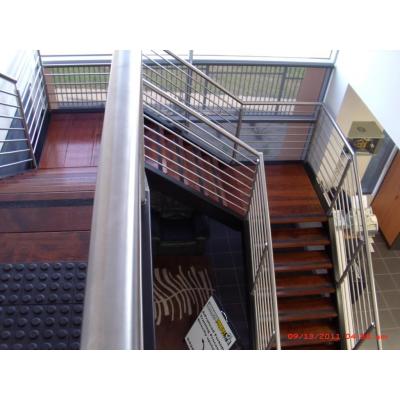 Stairs to training room on top floor of offices.