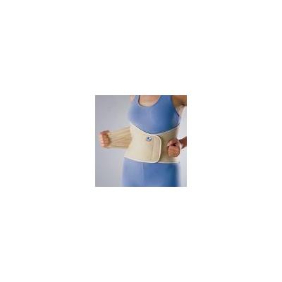 Reinforced back brace with acrylic and velcro. Back pain relief can be achieved with help from a back brace and chiropractic treatment.